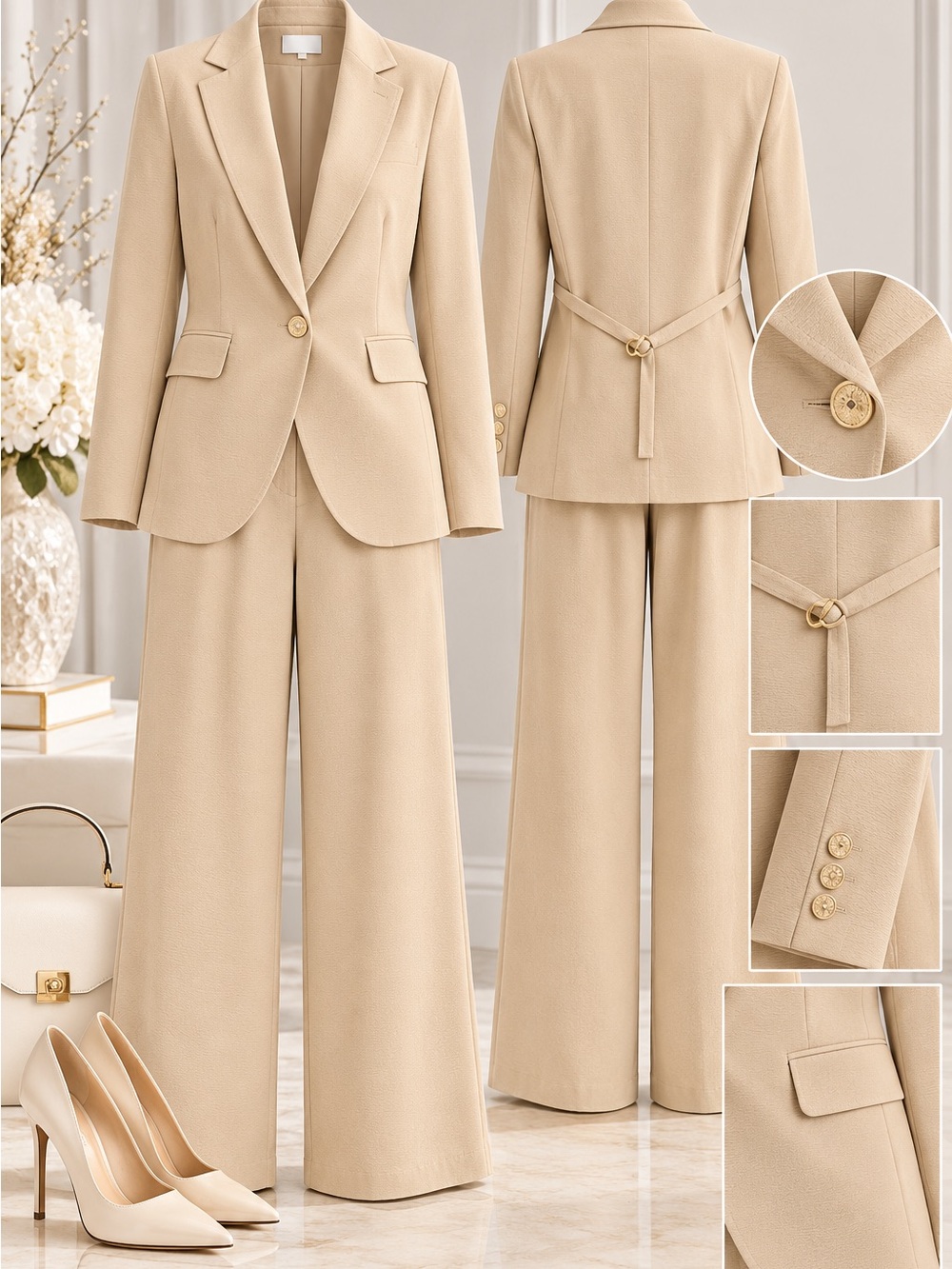 Beige Tailored Sand/Tan Blazer NWT